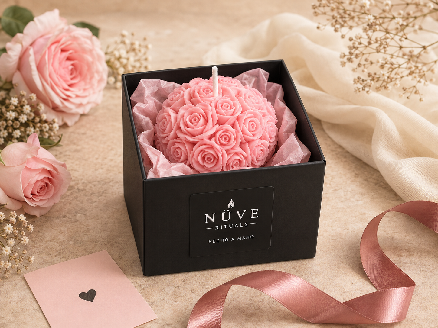 Vela escultórica Esfera rosa NÜVE