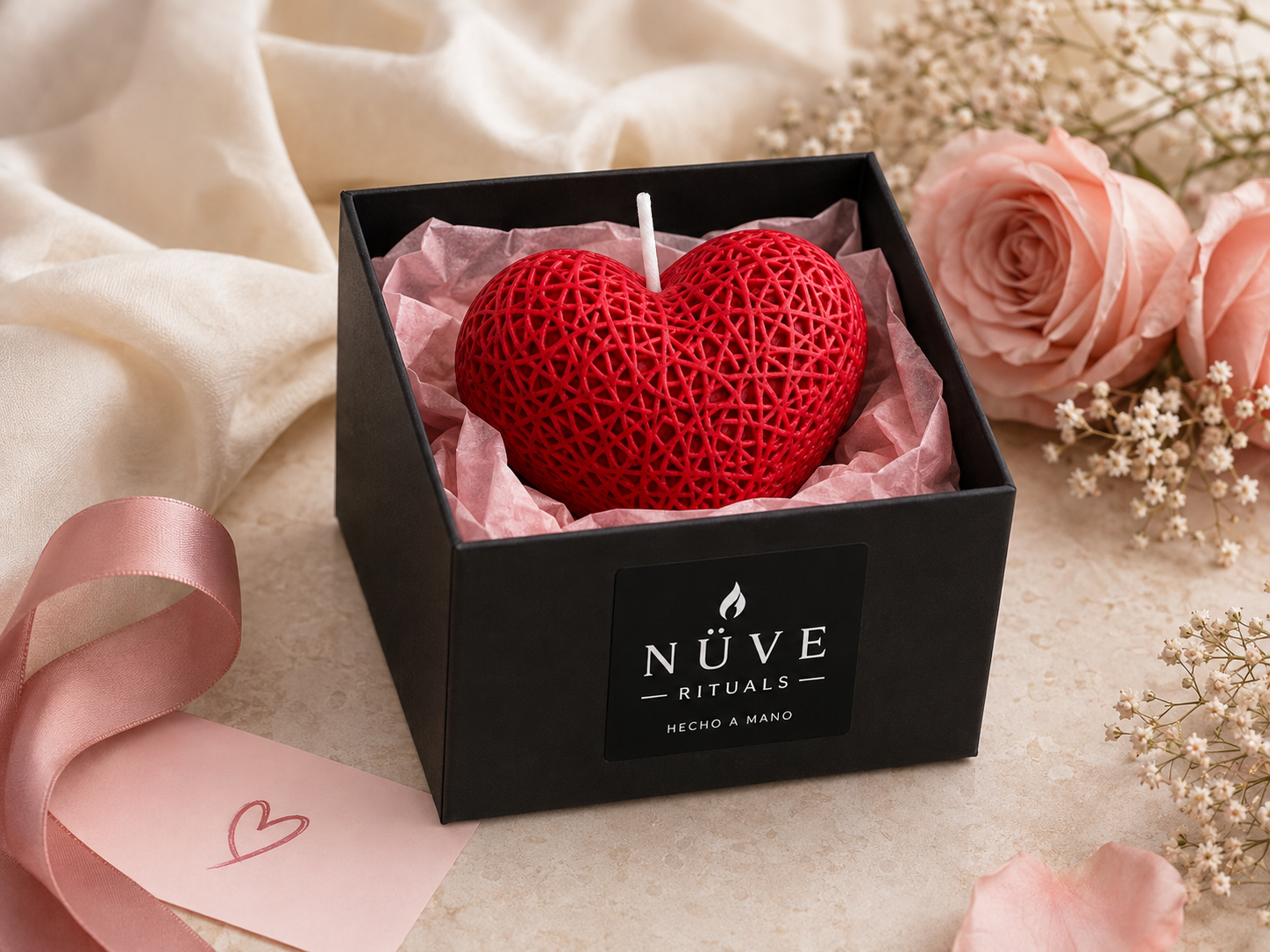 Vela escultórica Corazón rojo NÜVE