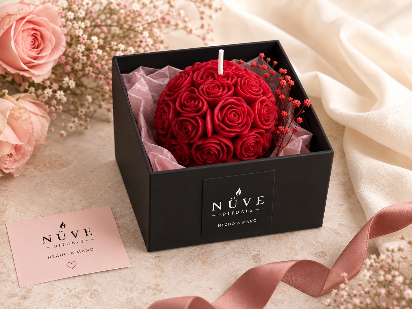 Vela escultórica Esfera roja NÜVE