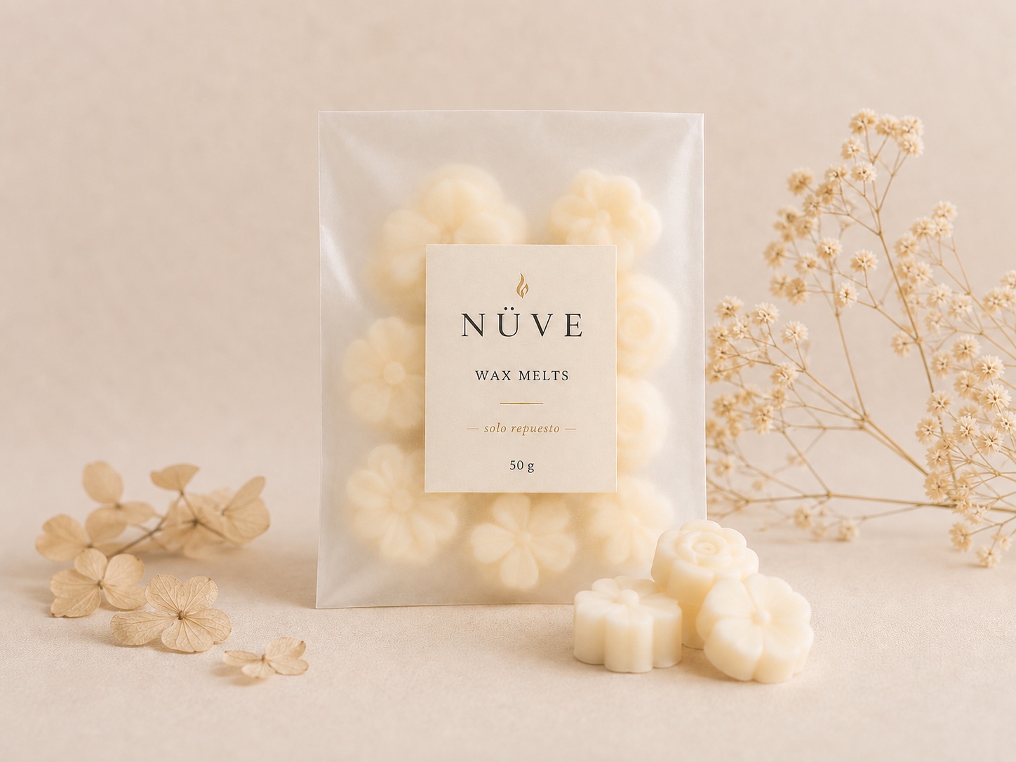 Wax melts Nocturno Nüve junto a un quemador, fotografía 1
