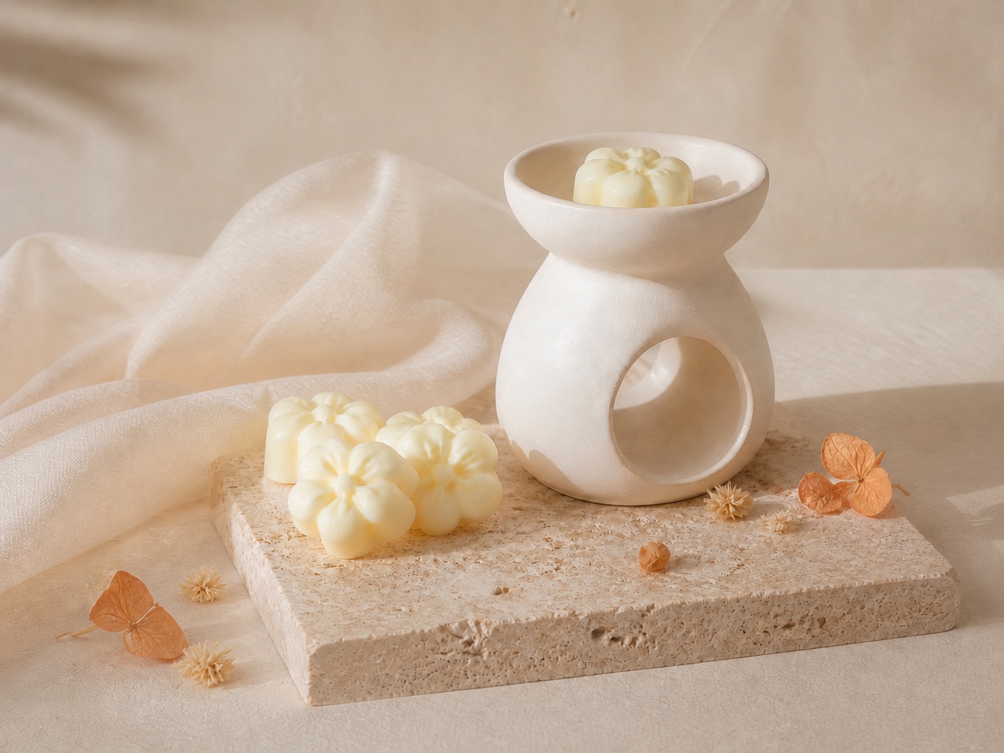 Wax melts Pétalo Nüve en formas florales, fotografía 1