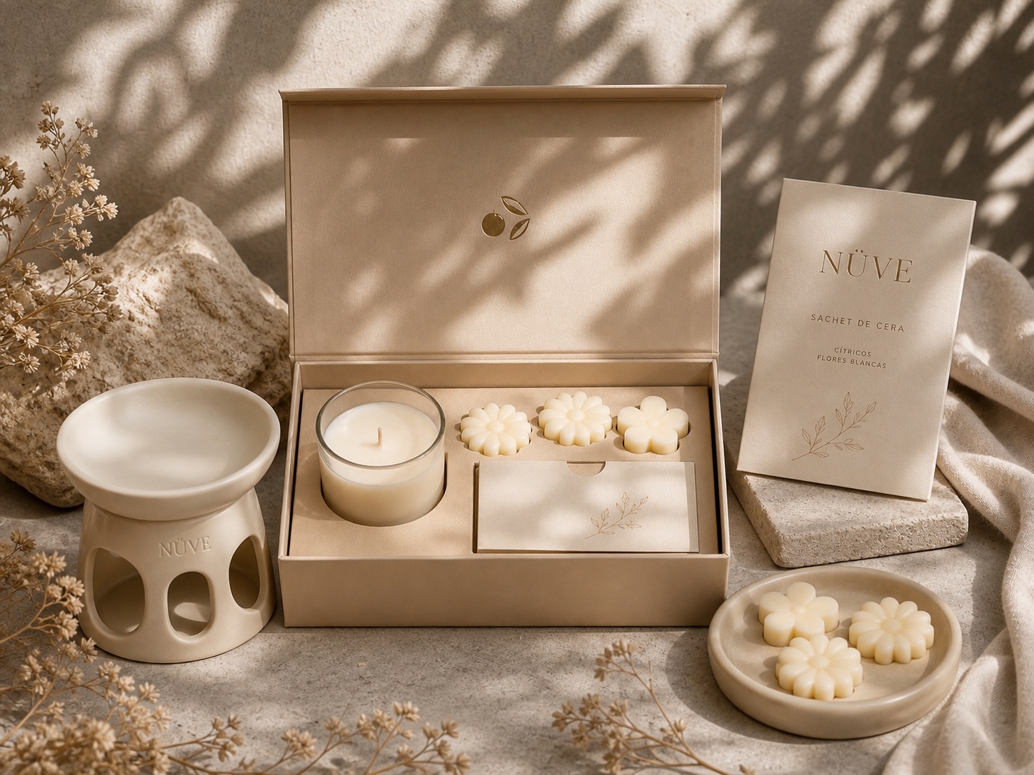 Set Pausa esencial Nüve en caja negra con cinta, fotografía 1